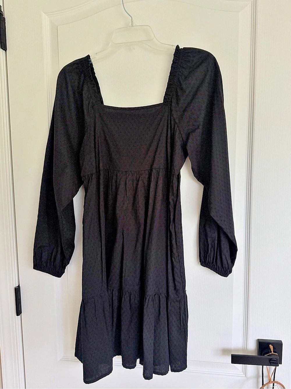 Universal Thread Long Sleeve Balloon Tiered Square Neck Mini Dress